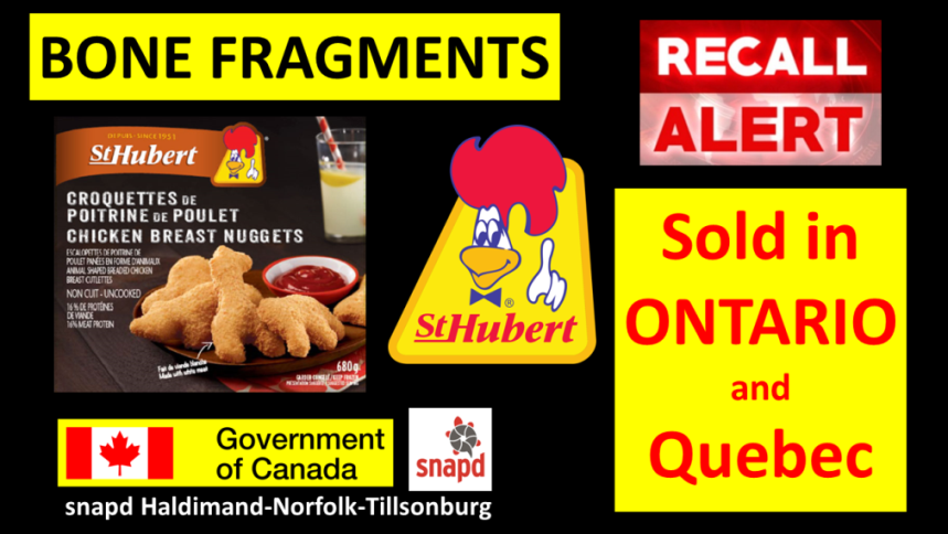 CHICKEN BREAST NUGGETS RECALL: Bone Fragments.  Distributed in ONTARIO and Quebec.
bit.ly/2ZCPh19