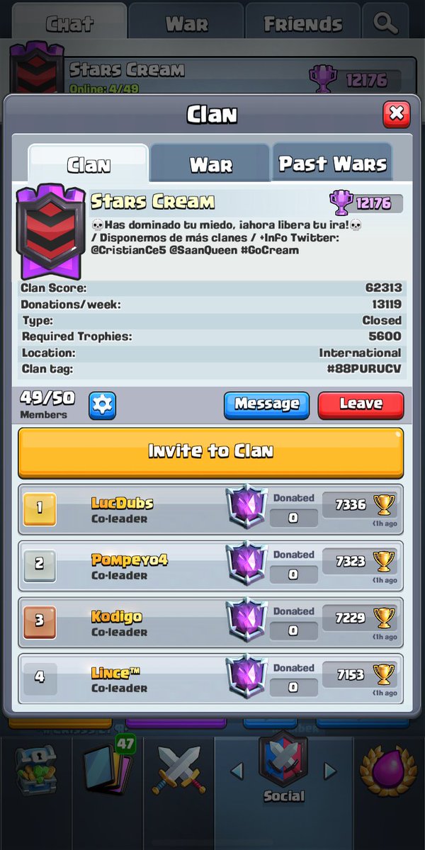 Gracias a nuestros cracks que disputarán la próxima CRL WEST por su visita a nuestro clan Stars Cream (de la flia Cream), un honor tenerlos compartiendo momentos con nuestros chicos.
<a href="/Pompeyo4CR/">Pompeyo4</a>
<a href="/Kodigo_GG/">CODE: Kodigo</a>
@Lince_Cr
<a href="/Luc_Dubs/">LucDubs</a>
También gracias <a href="/supersoro/">Diego Soro</a> por hacer esto posible. ♥