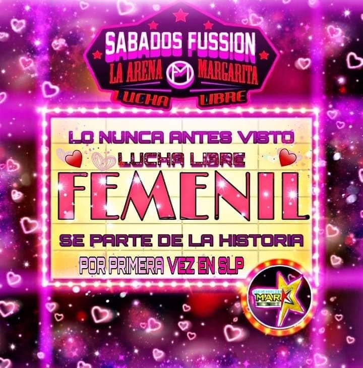 Produ_Marka's tweet photo. Listo!!!
Se acerca un gran espectáculo.
Lo Nunca antes visto en San Luis Potosí .
💕 Se parte de la historia.
💕Sábado fussio Femenil 
Cinco luchas con elenco totalmente femenil. 
💕Referee femenil.
💕Anunciador  femenil.
Así que esté pendiente de toda la informacion 
#YOSOYMARKA https://t.co/HKC2dxV7pg
