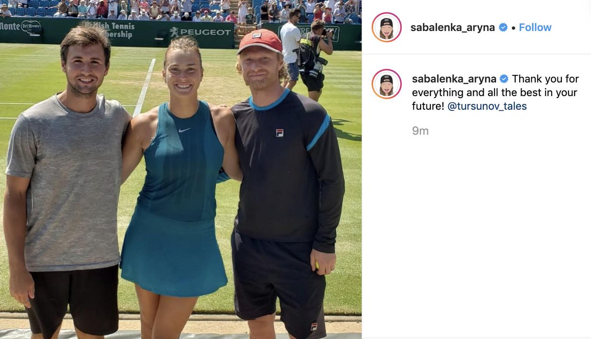Wta Insider On Twitter On Instagram Dmitry Tursunov Announces An End To His Coaching Partnership With Aryna Sabalenka
