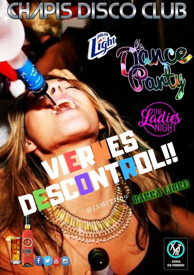 JSMITH69's tweet photo. #FelizFinDeSemana #DESCONTROL TOTAL!!!!
@ChapisClub
#barralibre
#ladiesnight
#musicavariada
#fullseguridad
#djs #invitados
#VIP
#somos #pista de #baile mas #grande de #caracas
#etiqueta a #tuamig@ #rumber@
te #invita @ronsantateresa @PolarLightVE https://t.co/f5jiLYieNl