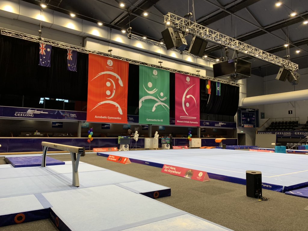We’re back at <a href="/GeelongArena/">Geelong Arena</a> for the August Victorian Championships!

Catch the Acrobatic and Women’s Artistic Gymnastics as well as the TeamGym and FusionFX competitions tomorrow 🙌🏼

#GymVicChamps19