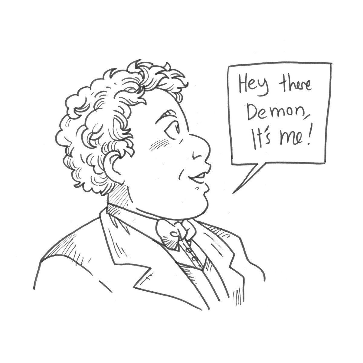 Secondlina's tweet photo. Hey there demön #GoodOmens #ineffablehusbands #buzzfeedunsolved https://t.co/ms6jPB8EIv