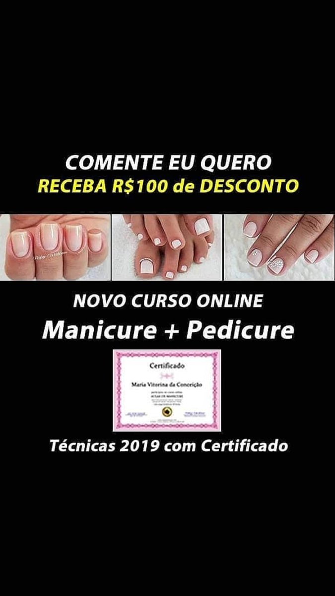 manicurso's tweet image. Valor do curso: 12x de R$14,52 no cartão de crédito ou à vista de R$149 ( PAGAMENTO ÚNICO)
bit.ly/VideoManicureE…

DIGITE EU QUERO que entraremos em contato com você por VIA DIRECT
e entra no site oficial do curso 💅🏻
.
.
#unhasevideo 
#unhasalongadas
#cursoonline 
#fabycardoso