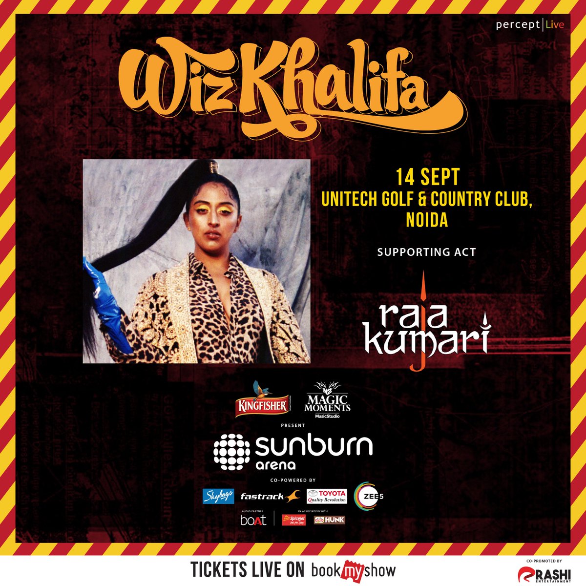 Happy to announce @TheRajaKumari on support for @SunburnFestival Arena with @Wizkhalifa on 14th Sept at Unitech Golf And Country Club, Noida. Grab your tickets - bit.ly/SunburnArenaWi…