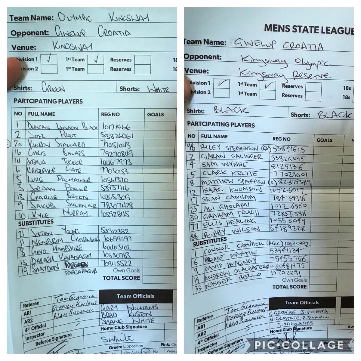Team Sheets: <a href="/OlympicKingsway/">Olympic Kingsway SC</a> vs <a href="/GwelupCSC/">Gwelup Croatia SC</a> #stateleaguediv1 <a href="/FootballWest/">Football West</a>