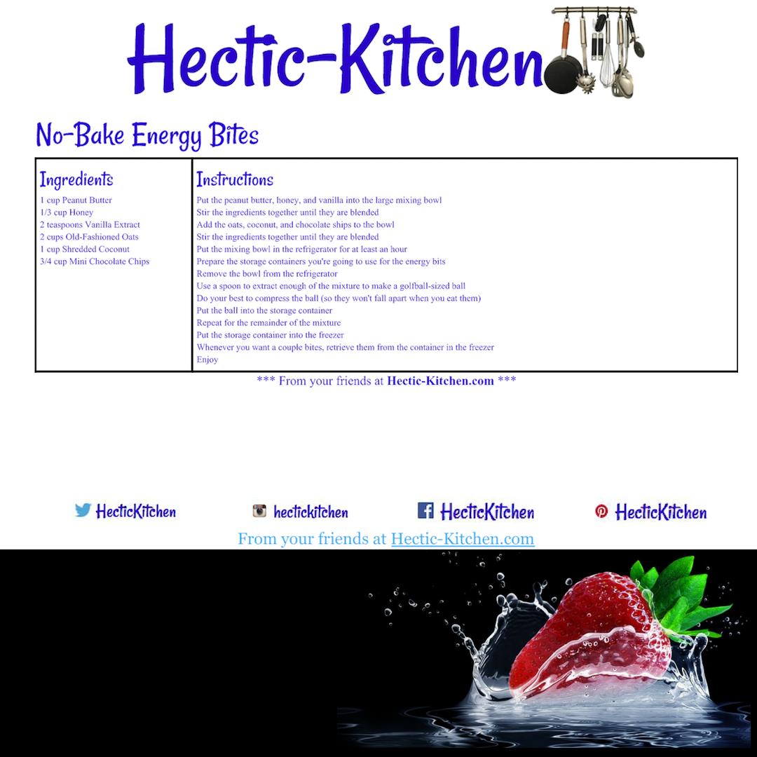 Not hard, but always a crowd pleaser No-Bake Energy Bites are on the menu at Hectic Manor tonight.

#foodblog #foodblogger #blog #blogger #recipes #food #recipe #cooking #HecticMeals #RecipeOfTheDay #RecipeOfTheWeek #foodporn #healthy #cook #delicious #foodie