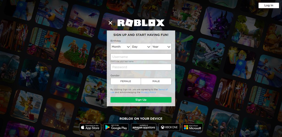 Roblox Login Page Sign Up