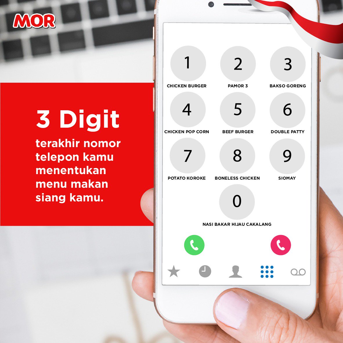 MORStore's tweet photo. #ParaMOR bingung hari ini mau makan apa? Tentukan menu kamu hari ini dengan 3 digit terakhir nomor telepon kamu. Jadi apa menu makan siang kamu hari ini? Comment below :)
.
.
#MORStore https://t.co/DLjRo5xNMR