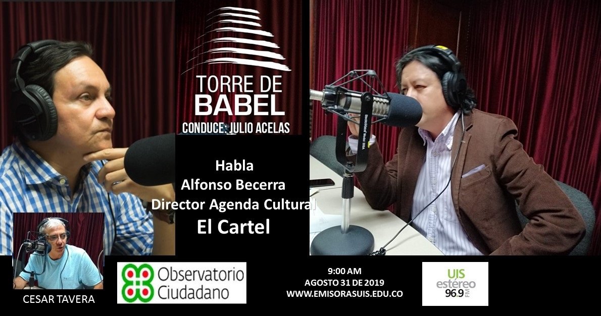 Mañana conversaremos sobre la Agenda Cultural de la ciudad en la emisora UIS Stereo, 96.9 FM con Julio Acelas y César Vera. #ELCARTEL #AlianzadeMediosCulturales