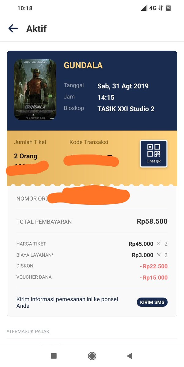Order <a href="/gundalaofficial/">Gundala Official</a> di <a href="/cinema21/">Cinema XXI</a> via <a href="/tix_id/">TIX ID</a> payment @danasupport promonya mantap2. Harga tiket weekend rasa weekday, semoga terus ngadain promo keren!