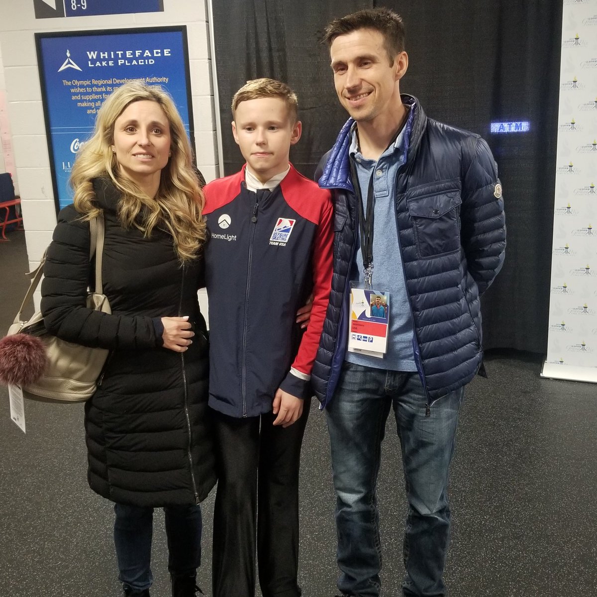 JGPLakePlacid Ilia Malinin, with parents (and coaches) Tatiana Malinin &  Roman Skorniakov, is thrilled w/ 3rd place in SP & FS, 4th overall. Ilia is  perfecting a quad salchow to add to