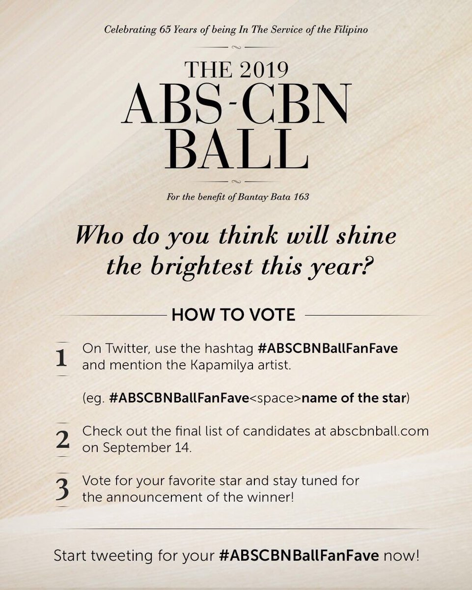 ABSCBNLifestyle's tweet photo. Calling all Kapamilya fans! Who do you think will win the title of this year’s #ABSCBNBallFanFave? Nominate your favorite stars now! #RoadToABSCBNBall https://t.co/WhWzKXqkBw