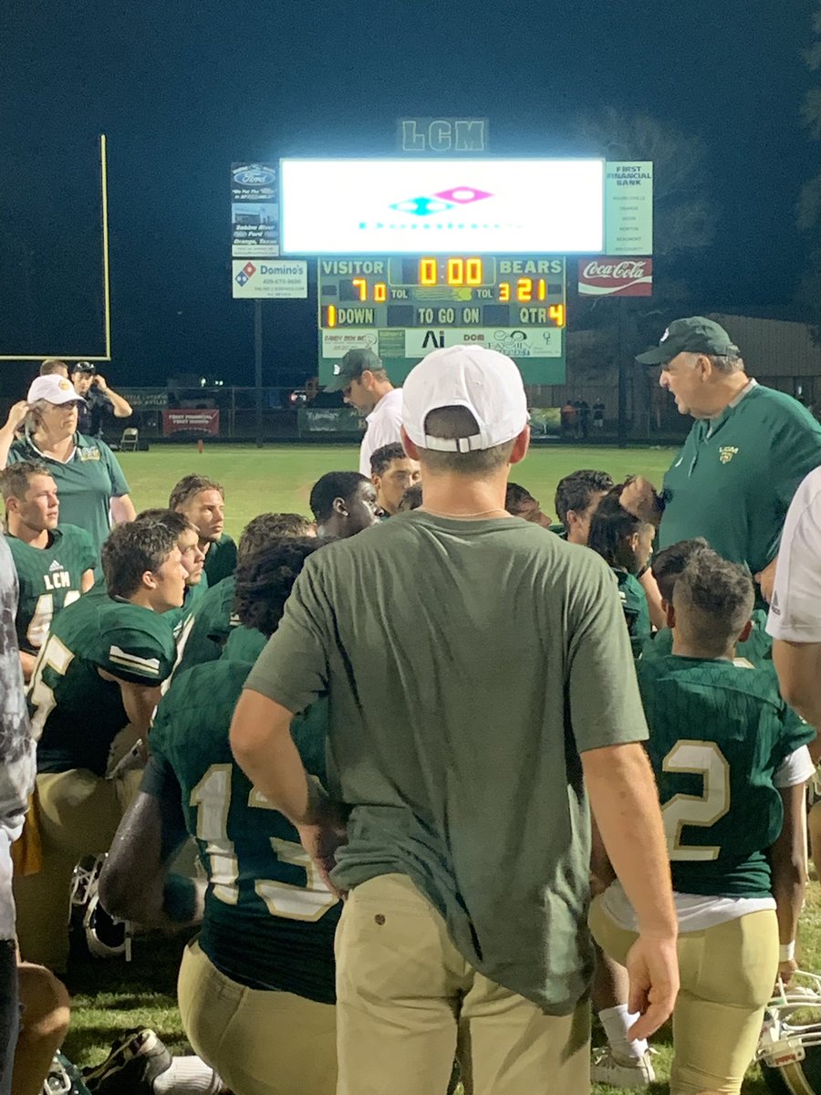 Post game speech after the victory against Woodville 21-7 Great team win tonight against a quality opponent! #Dubs #21-7 #1-0 #BlockingAndTackling