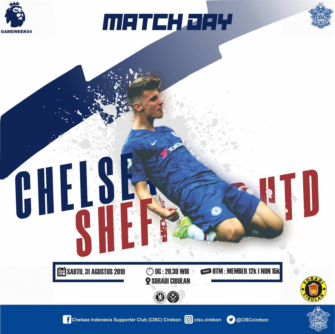 CISCcirebon's tweet photo. Nonton Bareng Premier League! Dan Penutupan Membership 2019/20
.
#PremierLeague #GameWeek04
|CHELSEA v Shefield Utd|
📅 Sabtu 31-08-2019 . 🕒 Open Gate 20.30 📍@sorabicibulan . 💰 HTM : Member 12k || Non Member 15k . 📞 CP : 0895379127600 ( Eto ) 089660418127 ( Tongop ) https://t.co/HUKAfdvfkQ