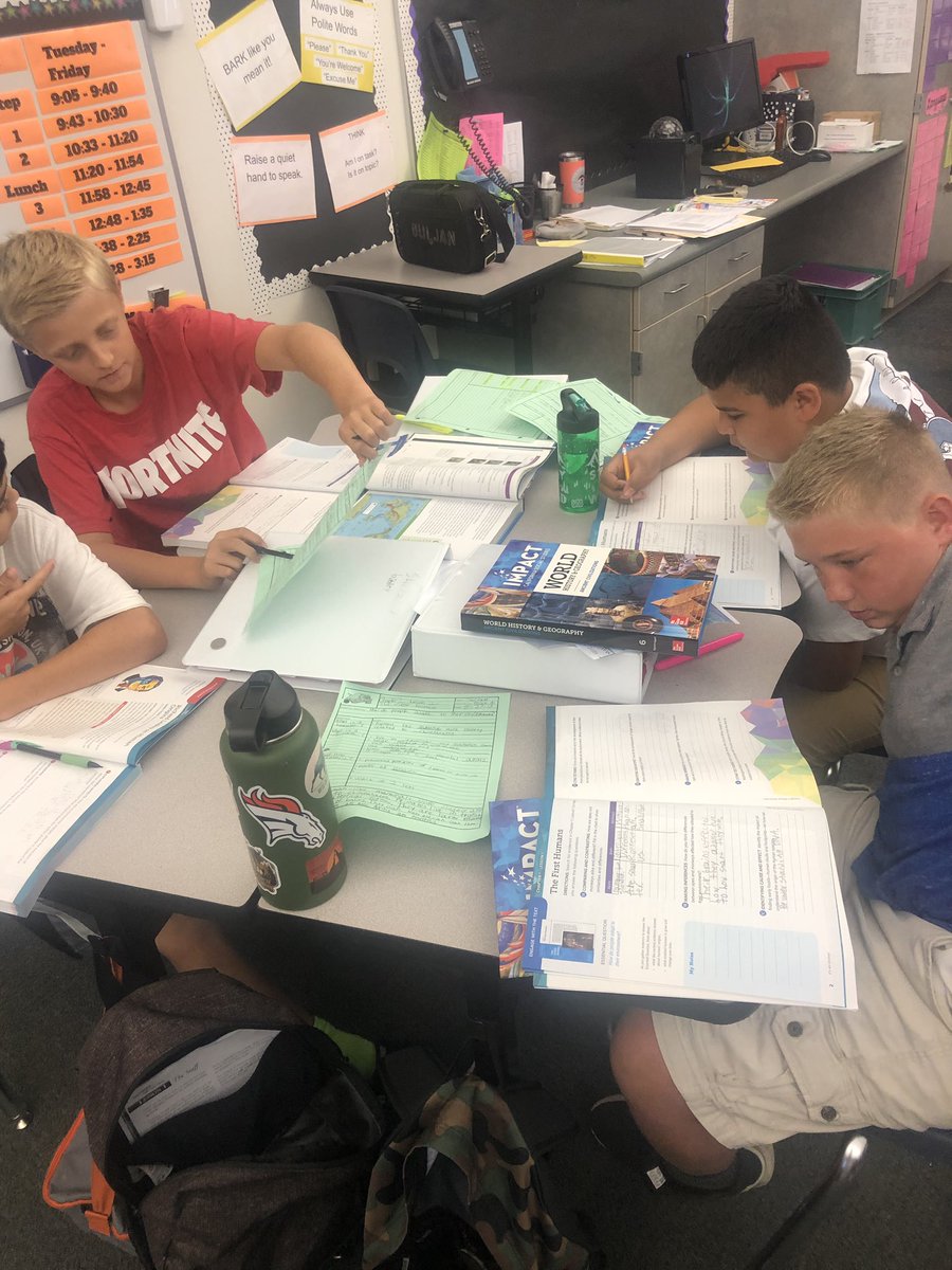 DyAnn_Donnell's tweet photo. Here we are, using our AVID notes to help make meaning.  There are many questions we have about early man.   #rcsdbuljan #RCSDchampions #buljanpride https://t.co/F4zF1SUozg