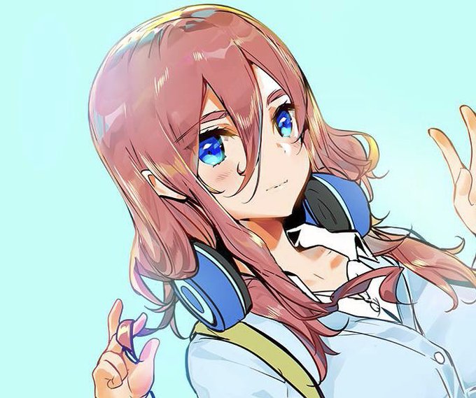 FINGER AND FISHさんがTwitterに投稿した中野三玖(五等分の花嫁)のイラスト。