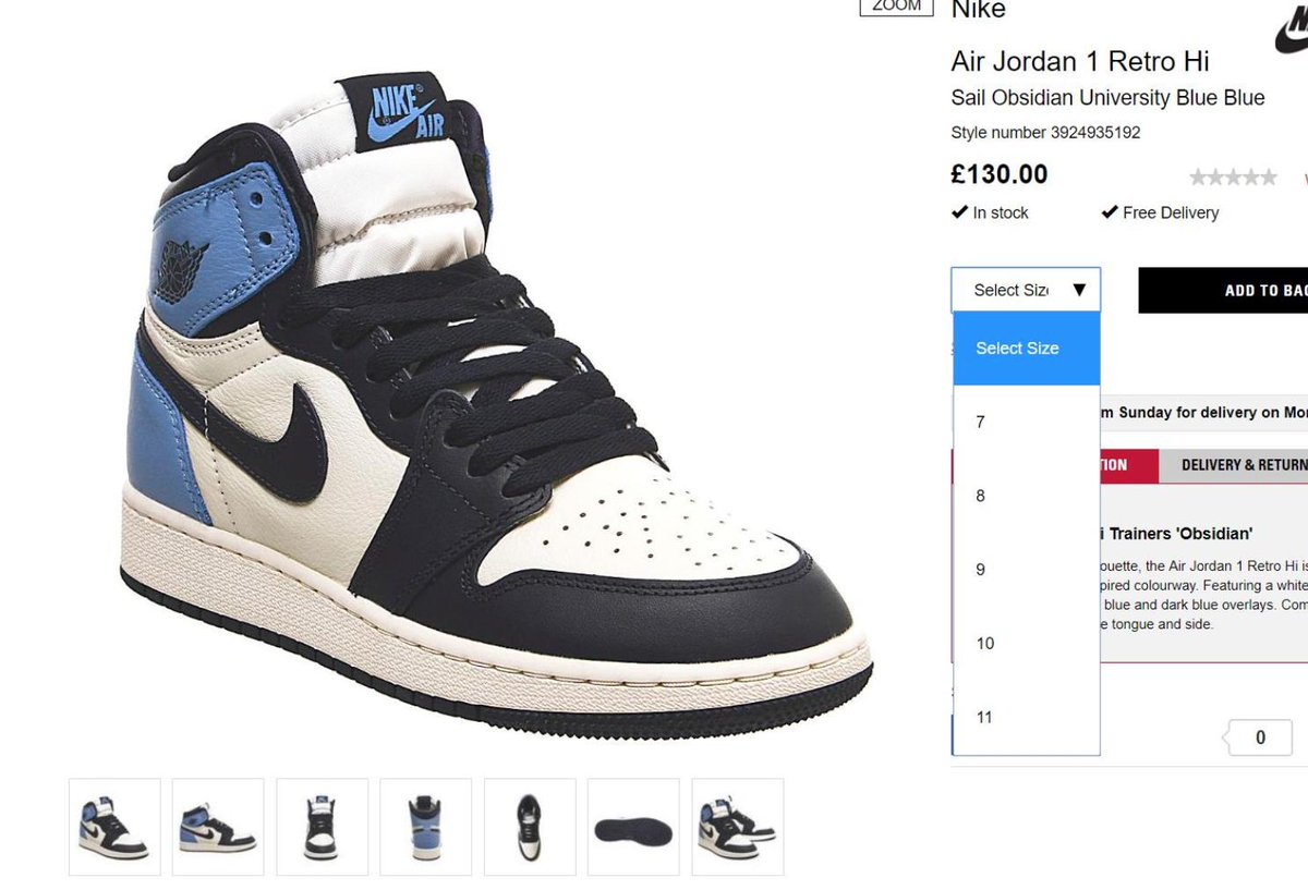 jordan 1 obsidian unc restock