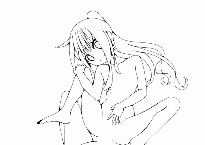 文月ちゃん線画です～～～～ 