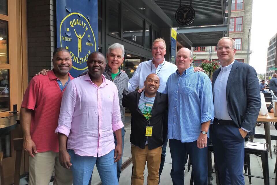 Some of the guys who came out to support <a href="/SeattleSonics/">Seattle Supersonics</a> legend Jack Sikma’s <a href="/Hoophall/">Basketball HOF</a> induction party: Wally Walker, Pete Nordstrom, Rick Sund, Francis Williams and the unofficial Mayor of Seattle Bruce Loyd and yours truly!