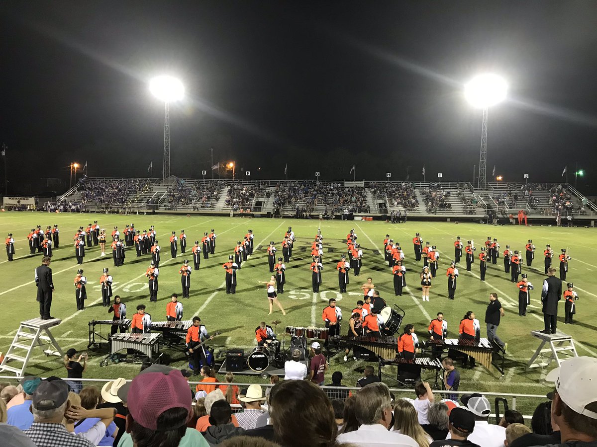 ucaband1's tweet photo. Visiting Texas. Watched 2 Texas UIL 4A bands: Purple is Navarro ISD (#UCABandAlumnus Mallory Brooks, asst. director). Orange is Gonzales ISD. #UCAMusicStrong #UCABand https://t.co/RZkqWBTXNf
