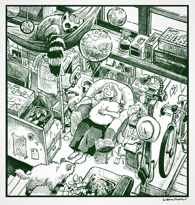 8月はペン画風絵にチャレンジしました。
2階調でも鮮やかに見えてほしい。
#illustrations #モノクロ #風景画 