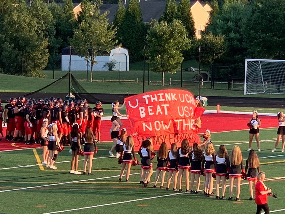 ASHSCavaliers's tweet photo. Spalding Football wins their first game of the season at Home! #GoCavs #RedOut #Spalding #RowdyRed https://t.co/BQNkUv13no