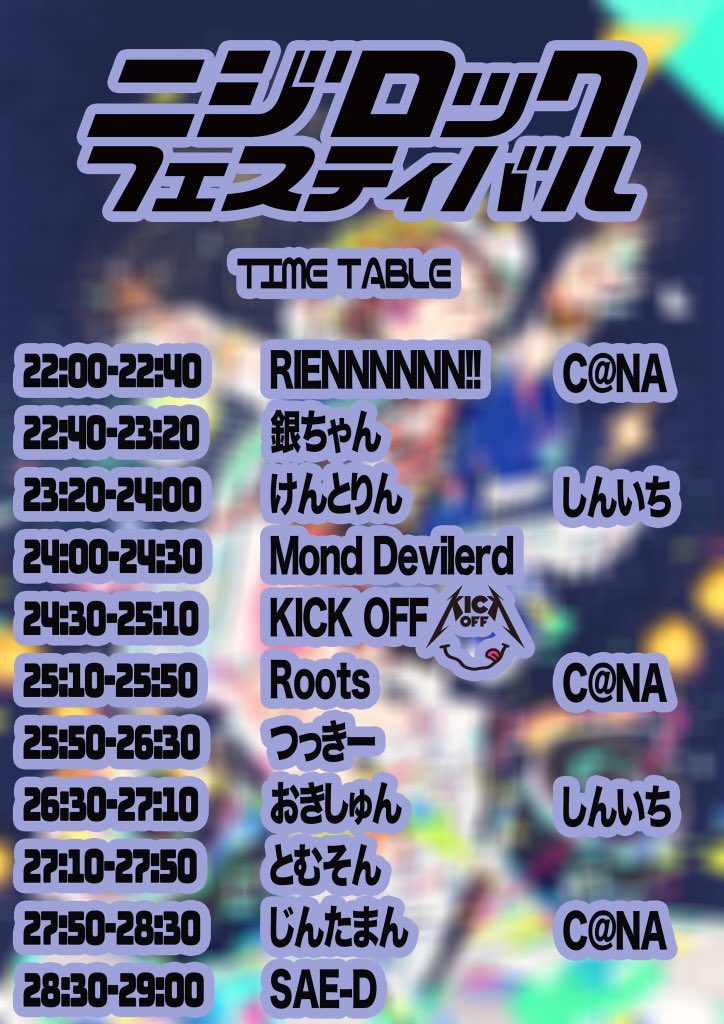 go_kickoff's tweet photo. 本日🔥
ニジロックフェスティバル岐阜vol.36@柳ヶ瀬ants
いよいよKICKOFF47都道府県ツアーもラスト🔴🔵
今だから言えますが最初相方から47都道府県ツアーやる話を聞いた時、色々な部分で後ろ向きでした。
実際まあまあ大変な事もありました。
しかし皆様に応援され全国の音楽好きな方々とお会いし続 https://t.co/CEM1BAm3Gr