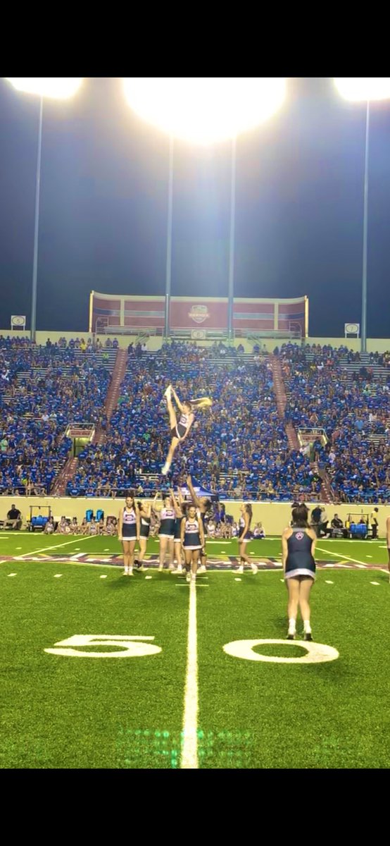 CheerBenton's tweet photo. Salt Bowl half time routine was so much fun! Kicking the year off right! 🐾📣 https://t.co/9Vuq2nZjdu