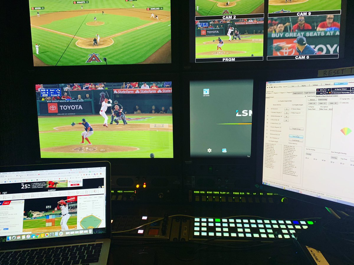 hayestrev's tweet photo. Heading to the 11th! #Statcast for #RedSox vs #Angels @ the #BigA. It’s 2am in Boston where the #NESN broadcast I’m working on is airing. This show is of note for me... It’s 150 on the year & 115 this MLB season! #StatGeek #NewPersonalRecord #GoingFor200 #TVForHire #freelancer https://t.co/GsF173eDMV