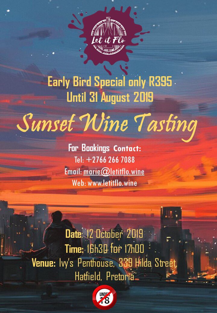 letitflowinex's tweet photo. Today is your last chance to get your early bird tickets for the ultimate love affair!! #letitflo #thewinelife #boutiquewine #lovewine #livewine #wineconversations #thewinelifelives #wineingauteng #winelovers #october 🍷🥂🍾🍇❣️ https://t.co/OulIdw3hqt