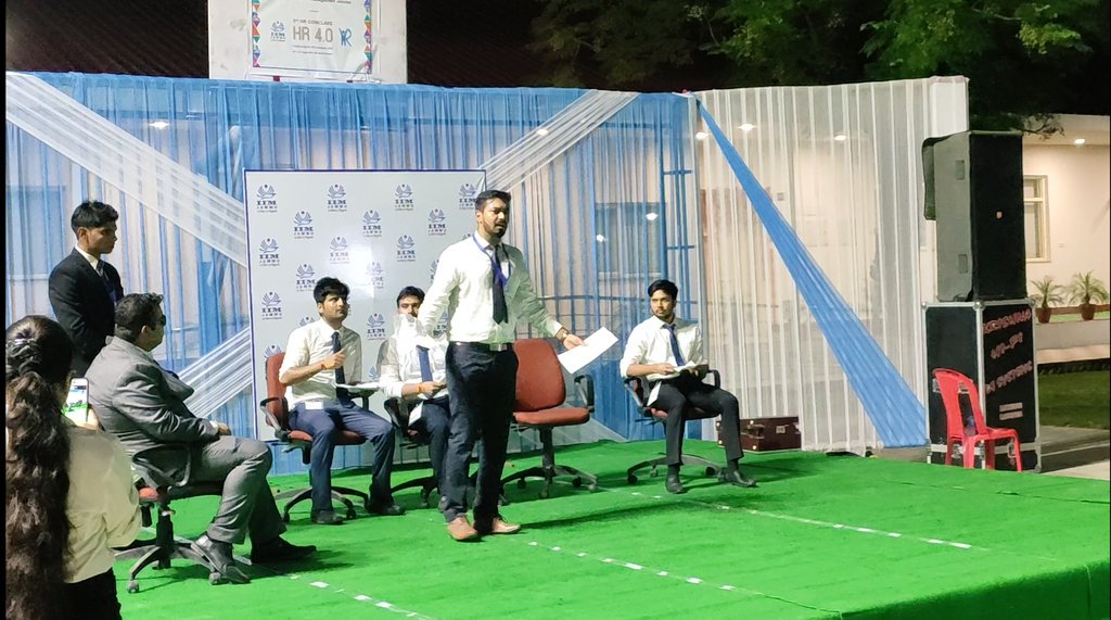 IIMJammu's tweet photo. Students of IIM Jammu performing a comedic drama in the Cultural Evening hosted by the institute as a part of the 2nd HR Conclave.
#iim #iimj #iimjammu #hrconclaveiimj #hrconclave https://t.co/Odqy9GLuzh