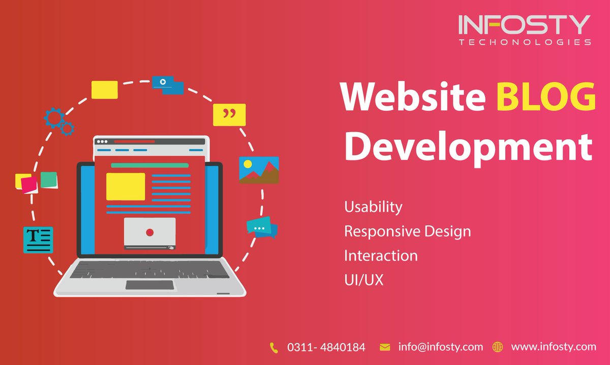 InfostyT's tweet photo. Develop your responsive Blogs from Infosty Technologies and shine online with very affordable packages. For more information contact us at (042) 35304353
#WebDevelopment #BlogDevelopment #webdevelopmentcompany #webdevelopmentservices #webdevelopmenntInLahore #WebDevelopmentAgency https://t.co/Z8sf9YVGjL