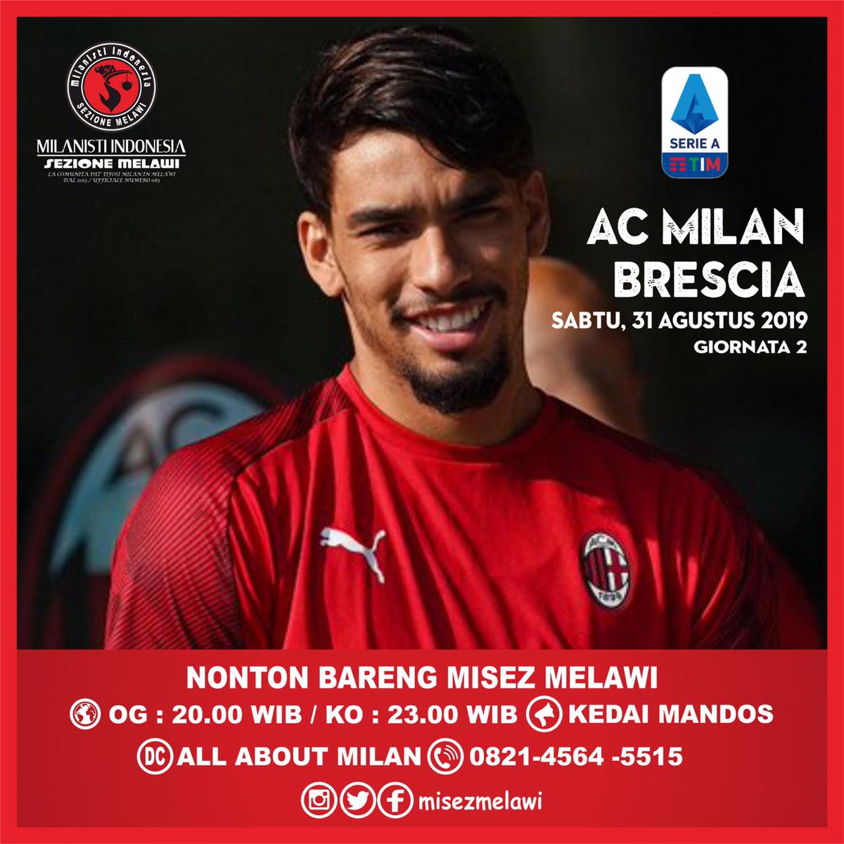 Info Nobar <a href="/MIsezMelawi/">Milanisti Melawi</a> cek pict...
Yok Ramaikan ! #milanday 
cc: <a href="/MilanistiOrId/">Milanisti Indonesia</a>