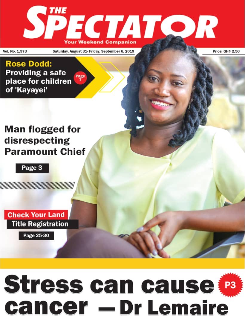 Ashesi's tweet photo. Ghana’s Spectator newspaper features Ashesi alumna and faculty member Rose Dodd ‘09 on its front page today; sharing the story of her work to bring early education to the children of ‘kayayei’ in Ghana’s capital, Accra: https://t.co/hSHMEXSEcI #AshesiAlumni https://t.co/wlkR9suBKs