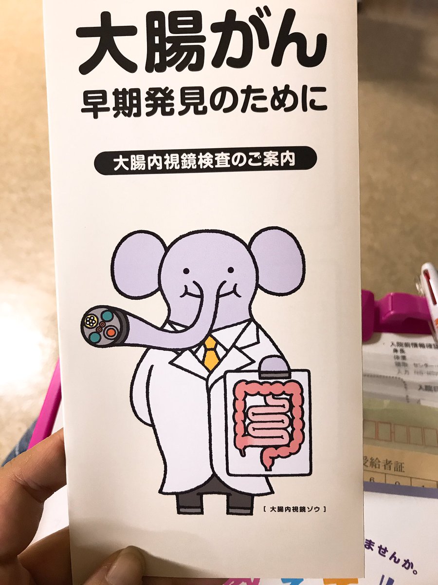 大腸内視鏡検査の冊子のイラストが 本当にそこでいいのか と突っ込まれる 絵を描いた方が登場し シリに突っ込まれる際はこのゾウを思い出して Togetter