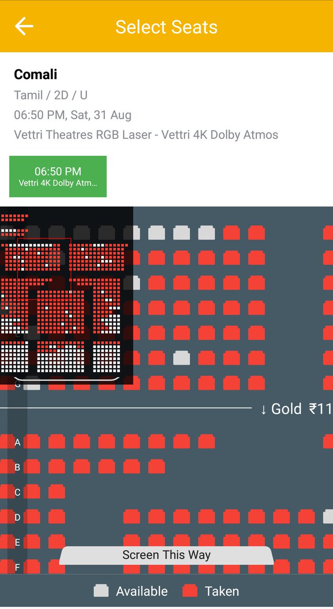 Saran_ajil's tweet photo. Mass Booking @actor_jayamravi 's #Comali Continues 3rd Week almost houseful eve shows @VettriTheatres 💥
#ComaliSuccessful3rdWeek
#ComaliBlockbuster https://t.co/un9IHzdNzP