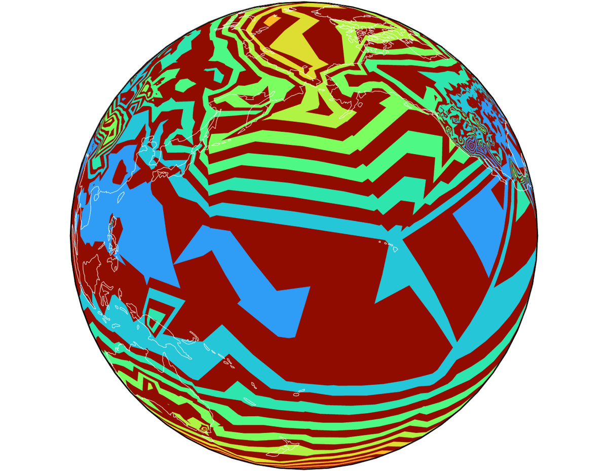 Trippy isobands on the globe.