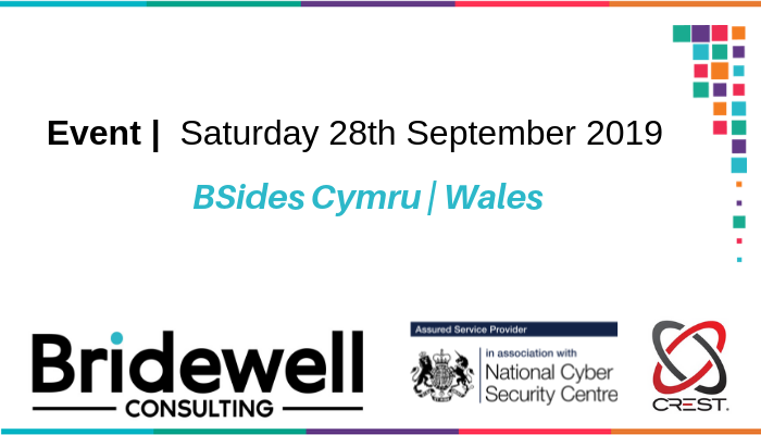 bridewellsec's tweet photo. @BWC_Security is proud to be the platinum sponsor for @BSidesCymru. This event aims to put #Wales on the map showcasing the growing #InformationSecurity community in the capital and all over the country. Get your tickets here https://t.co/wtBKv8oX8M #bridewellconsulting https://t.co/UXXQBynaZE