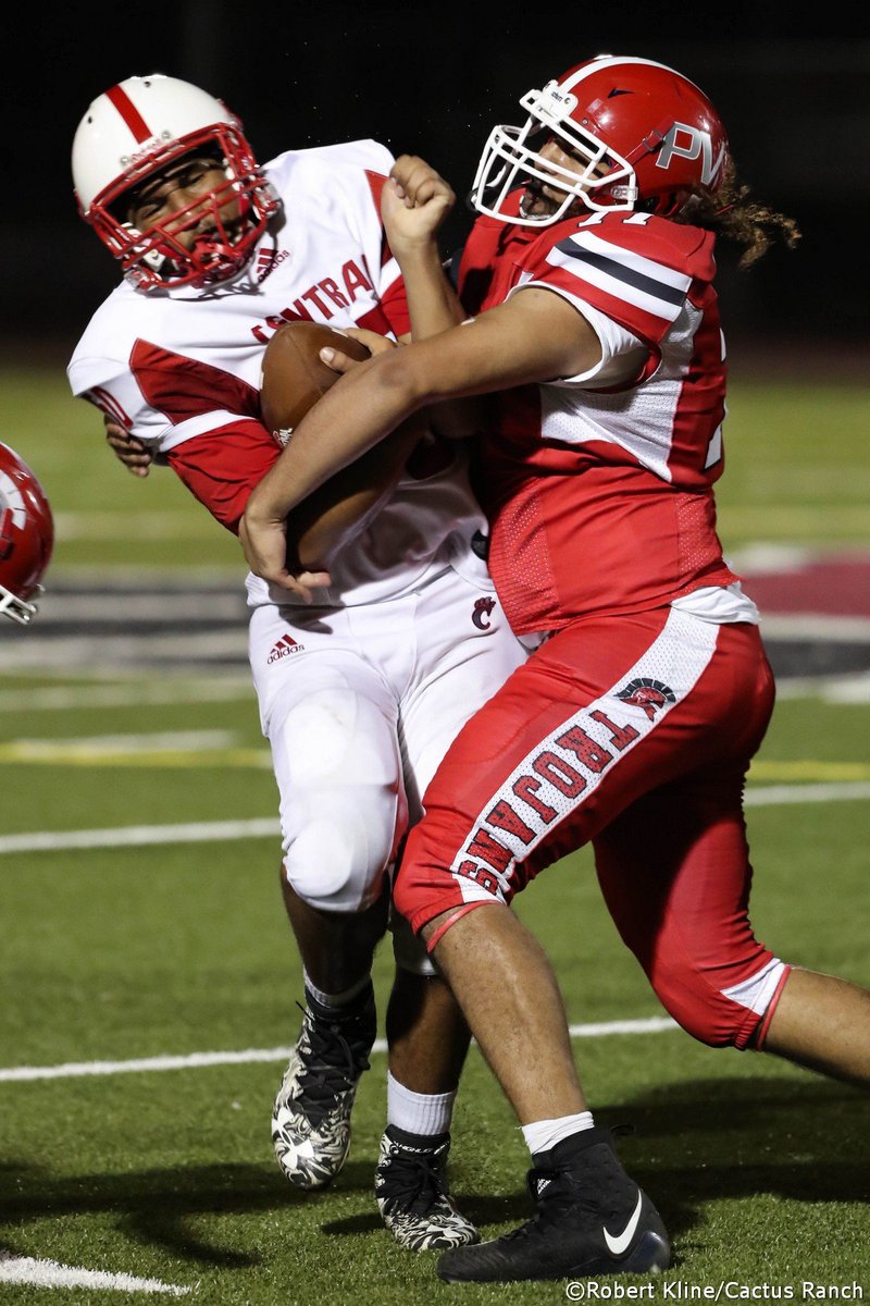 KlineSportsPics's tweet image. The Trojans of Paradise Valley High School opened their 2019 campaign hosting the Bobcats of Central High School. Paradise Valley took control of the game in the first half and rang up their first victory of the season, 42-0. #PVPride

Slideshow: cactusranch.com/crgallery/main…