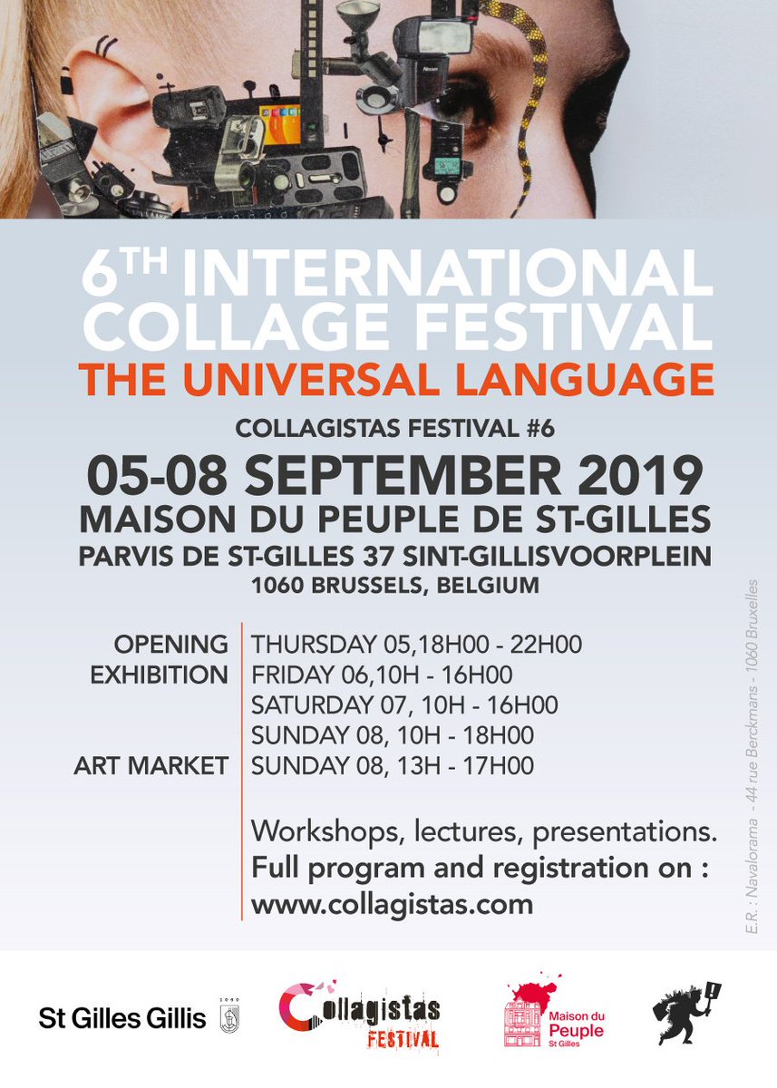 Collagistas's tweet photo. You are very welcome to visit the International Collage Exhibition of Collagistas and meet the artists as well. Check the dates and times below and don't forget that enrance is free https://t.co/PpCzxJ4z6y  #collagistas #universalLanguage #brussels #festival https://t.co/EQC6igQsp5