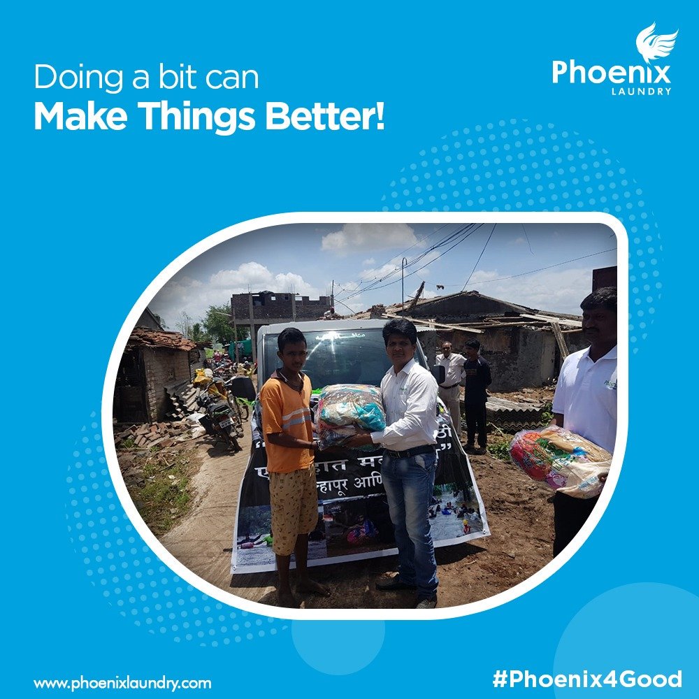 Phoenix4laundry's tweet photo. A small act of kindness can make a huge difference! 

Thank you everyone for actively participating in the #Phoenix4Good clothes #donation drive!

#PhoenixLaundry: https://t.co/BHgblNHjdN

#Maharashtra #MaharashtraFloods #Maharashtrafloods2019 #Floods #StandWithMaharashtra #Flood https://t.co/GFIc8bwoGu