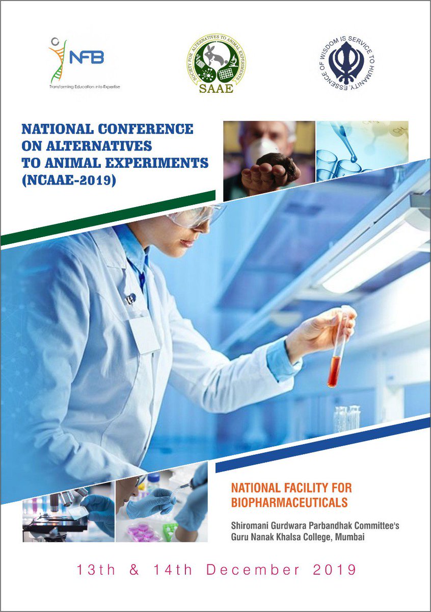 NFB_india's tweet photo. We are organising NCAAE-2019 in collaboration with SAAE. #SaveTheDate #13th&amp;14th December #Mumbai #India. Open to sponsorship. Interested in putting up a stall or being a media partner? Contact us.@NC3Rs @HumanToxProject @PISCLtd @PetaIndia @NSF @AltTox @FRAMEcharity @DBTIndia https://t.co/pGRaaLBK3y