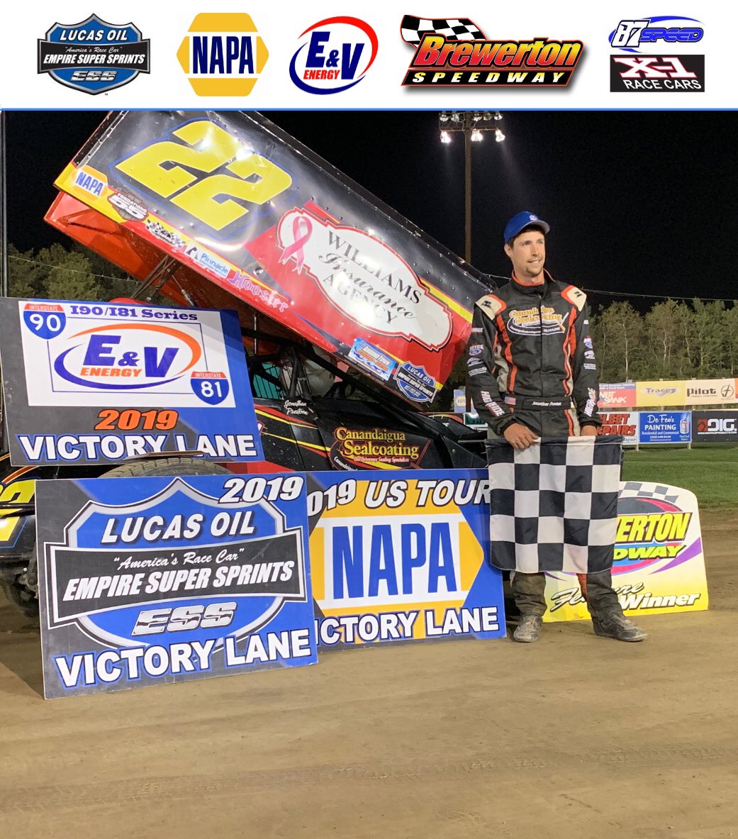 ESSprints's tweet photo. Jonathan Preston caps off an impressive night by winning his second A Main of the night at Brewerton Speedway. https://t.co/FqpduOL1Ze