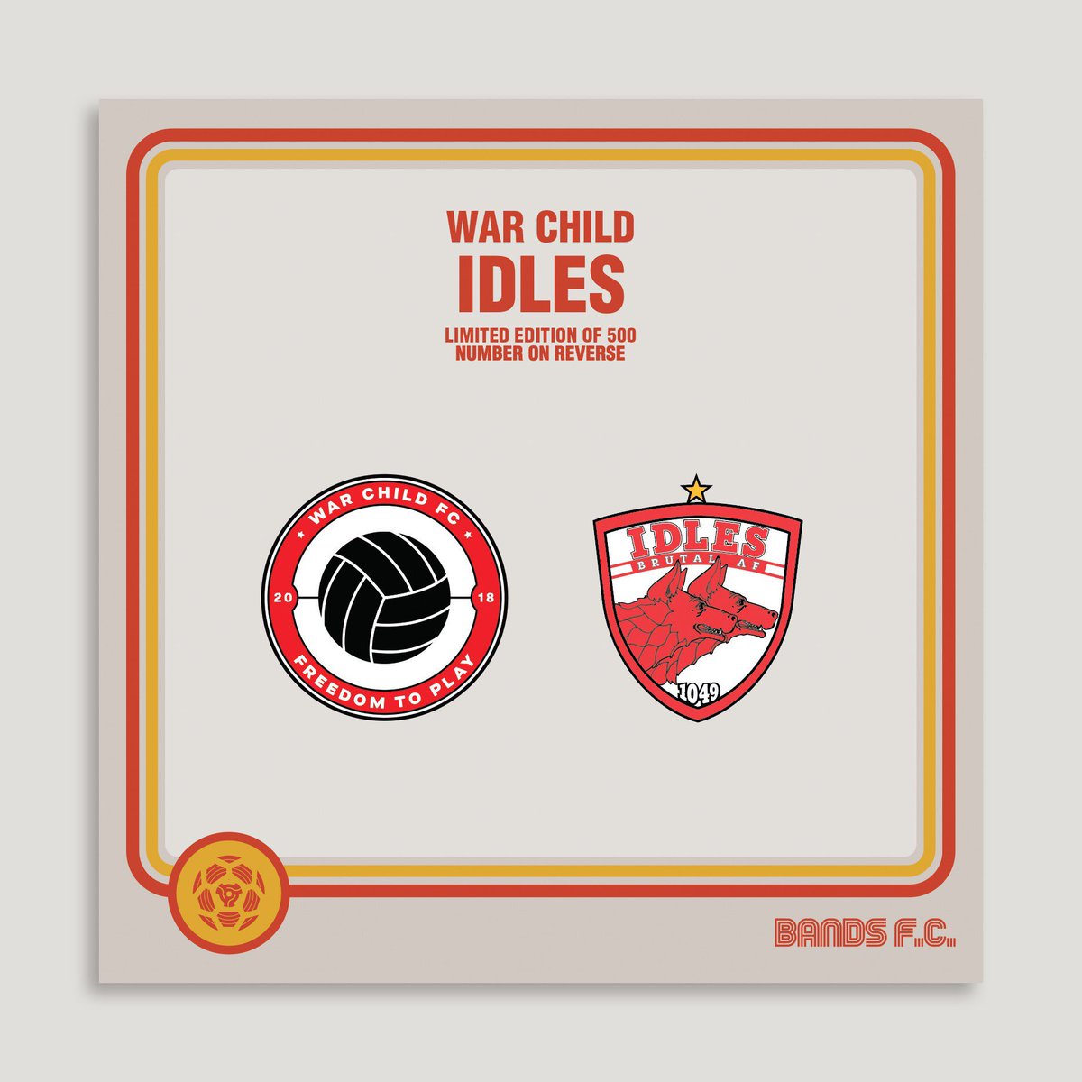 WarChildUK's tweet image. Only 20 of our @idlesband x #WarChildFC @_Bands_FC badges left....

Get quick while you still can CIA BandsFC.com/shop
