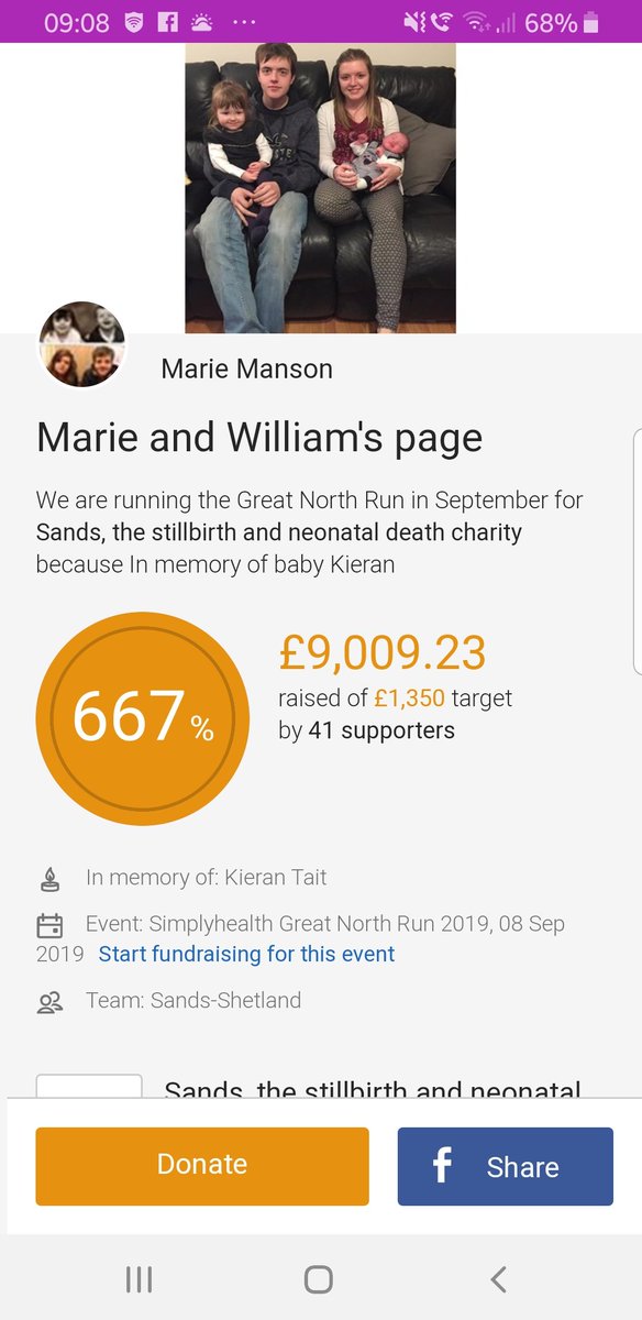 Vatnagarth's tweet photo. This makes all the training worth it, all the hills, rain, wind and heat.  Over £9,000 raised for @ShetlandSands 1 week tomorrow for we do the Great North Run.  #sands @SandsUK #shetlandsands #GNR #nonrunnerstorunners #kieran  #stillbornbutstillborn #love #proud #💙💜💙💜💙 https://t.co/ipQSpnCjnS