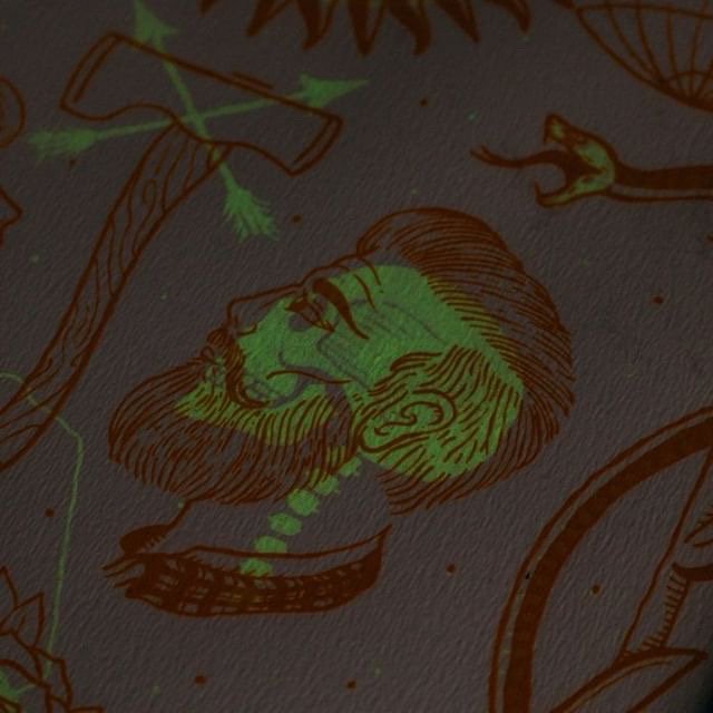 GFSmithpapers's tweet image. Copper and glow in the dark screen print onto Accent Antique in the shade Magnolia by Thirteen Supply Co.