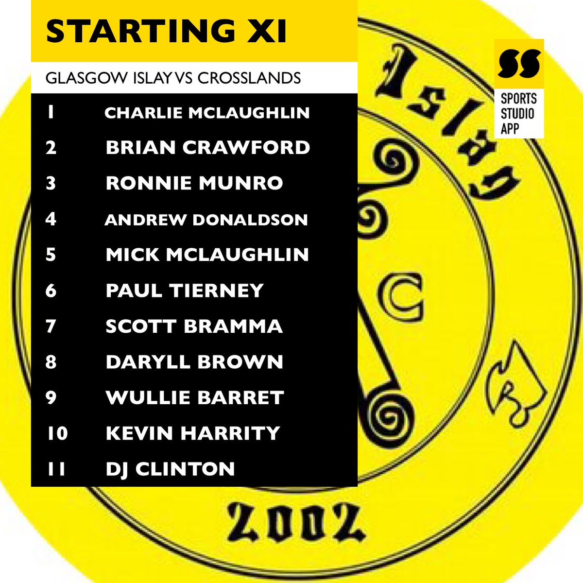 #GameDay

Today’s starting lineup vrs ⁦<a href="/CrosslandsUtd/">Crosslands Utd</a>⁩ 

⁦<a href="/Scottish_AFF/">AmateurFixturesResultsSCO</a>⁩ 
⁦@GDSMLOfficial⁩ 
⁦<a href="/ScotAmFA/">Scottish Amateur FA</a>⁩