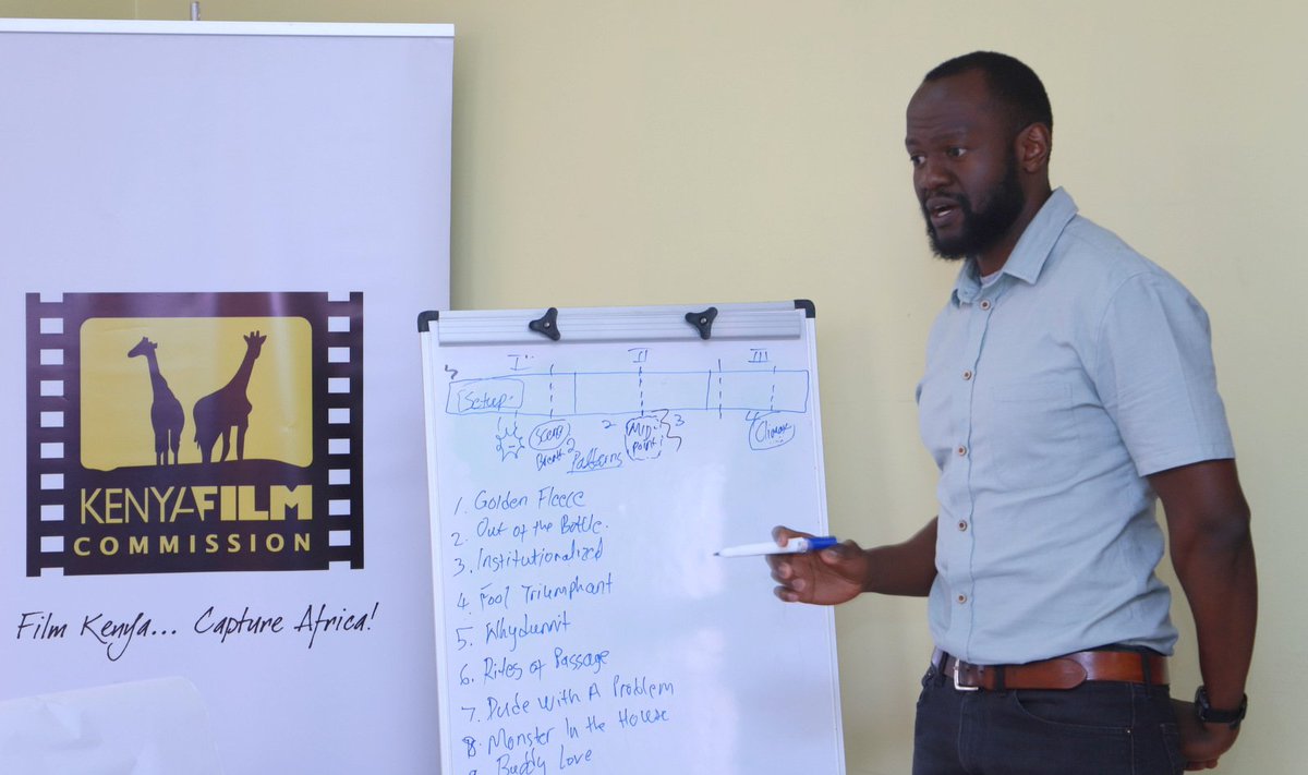 kenyafilmcomm's tweet image. Our facilitator, Mr Fidel Namisi has had an opportunity to interact with the nominees of the scriptwriting competition who have shared about their projects. #BestScriptKE