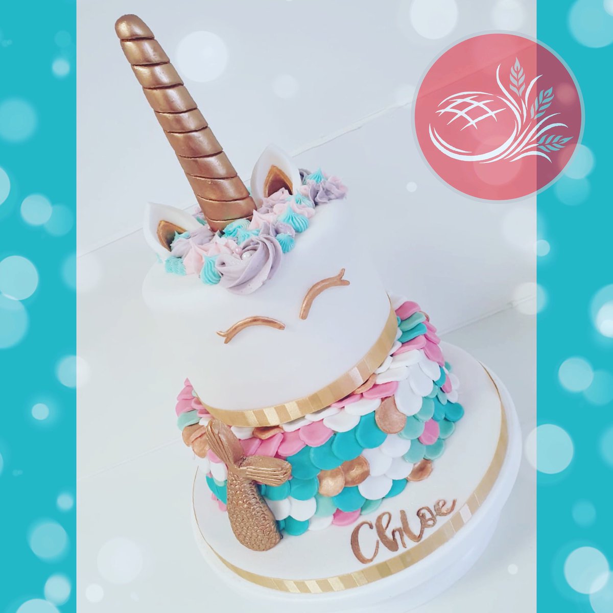 We think this colourful #mermaidunicorncake could brighten even the darkest cloudy morning 😍 it certainly brightened the #cakery this week! #welovewhatwedo #bespokecakes #westmidlands #mermaidunicorn #unicorncake